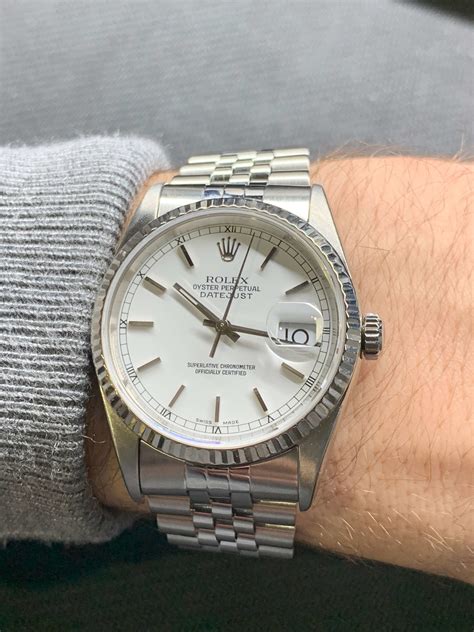 rolex datejust 16234 white gold bezel|rolex datejust price chart.